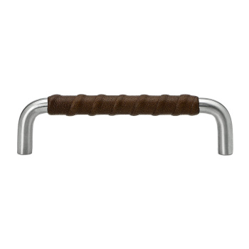 Poignée SS-A - Acier Inoxydable/Cuir Marron