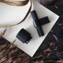 Bouton Helix Stripe - Noir Mat